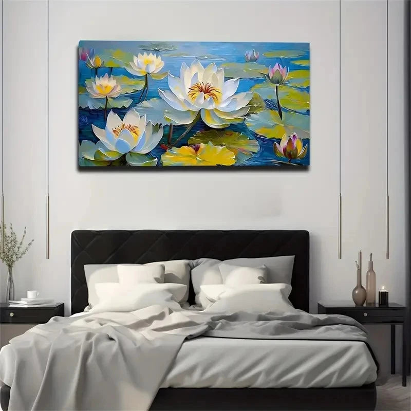 Blooming For Lotus Wall Art Canvas Office Home Room Framed 120x60cm