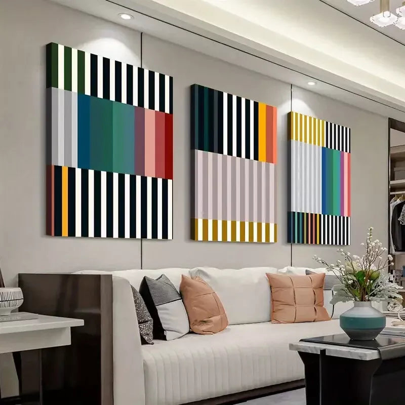 3pcs Abstract Geometric Set Canvas Framed 40x60cm - High Quality Print 100% Australian Made Wall Canvas Ready to Hang