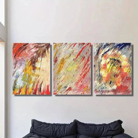 3pcs , Watercolor abstract leaf painting, Metal Print Ready to Hang Art