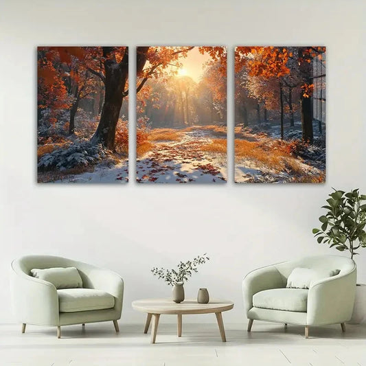 3pcs Sunset Forest Stunning Nature Metal Print Ready to Hang Art