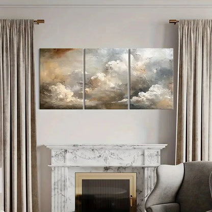3pcs Abstract Cloudscape Art Landscape Painting Metal Print Ready to Hang Art