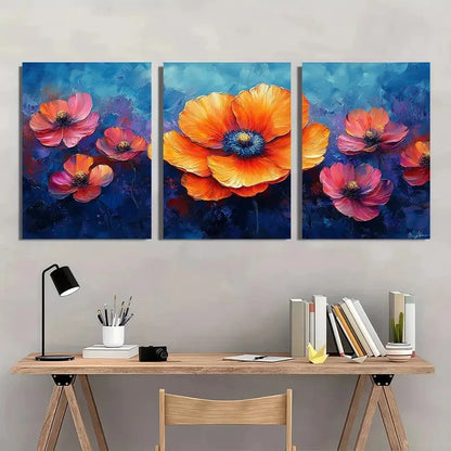 3pcs Vivid Flower Colorful Lovers Perfect Wall Art Set Canvas Framed 40x60cm - High Quality Print 100% Australian Made Wall Canvas Ready to Hang
