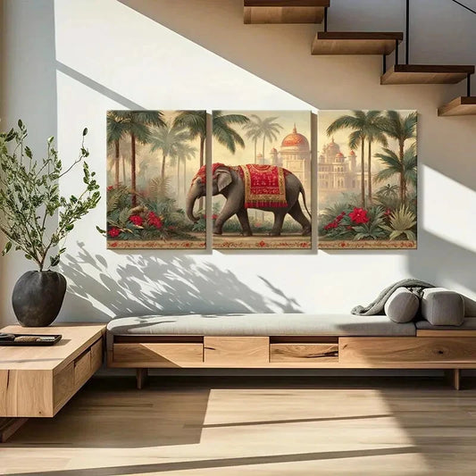 3pcs Autumn Scenery Bridge Reflection Metal Print Ready to Hang Art