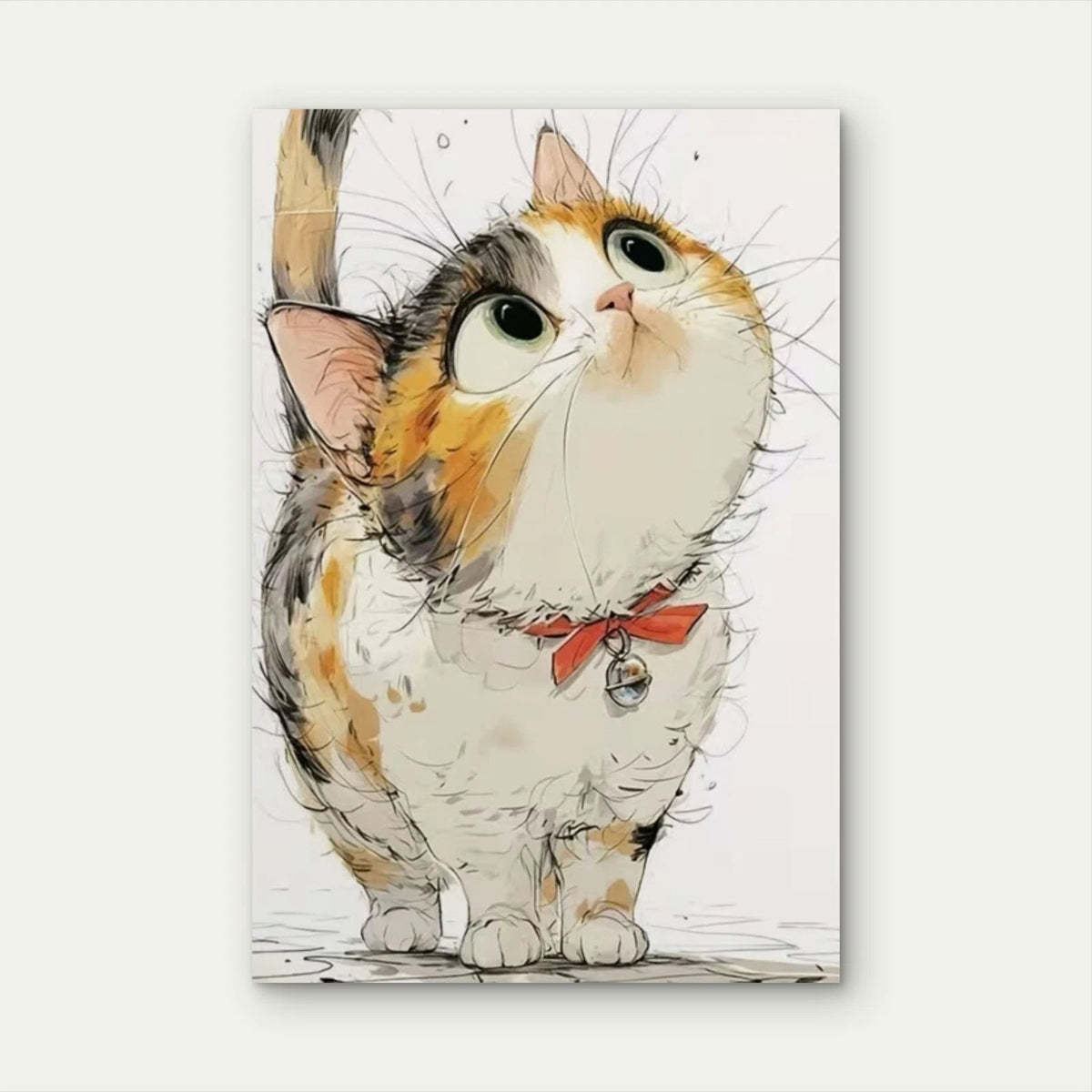 Uplooking Kitten Wonder Metal Print Ready to Hang