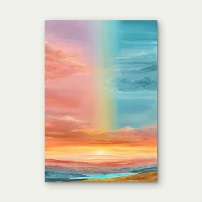 Surrealist Rainbow Landscape 60x90cm Metal Print Ready to Hang