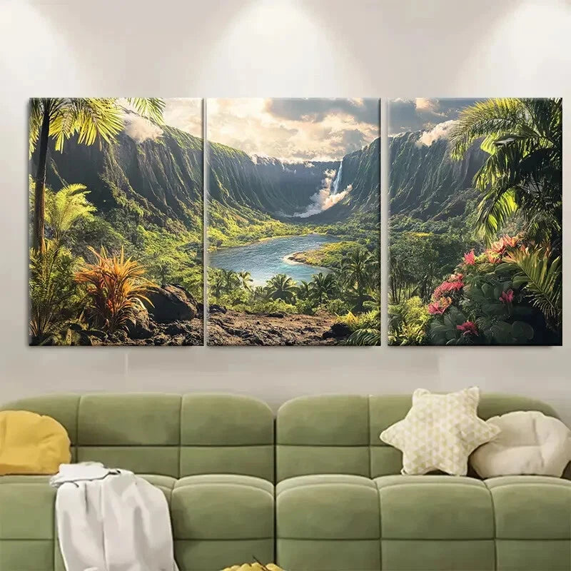 3pcs Hawaii Volcanoes National Vibrant Park Metal Print Ready to Hang Art