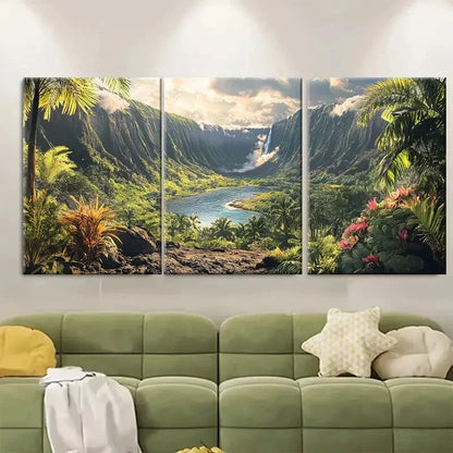 3pcs Hawaii Volcanoes National Vibrant Park Metal Print Ready to Hang Art