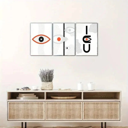 3pcs All Seeing Eye Eye Decorative Pattern Metal Print Ready to Hang Art