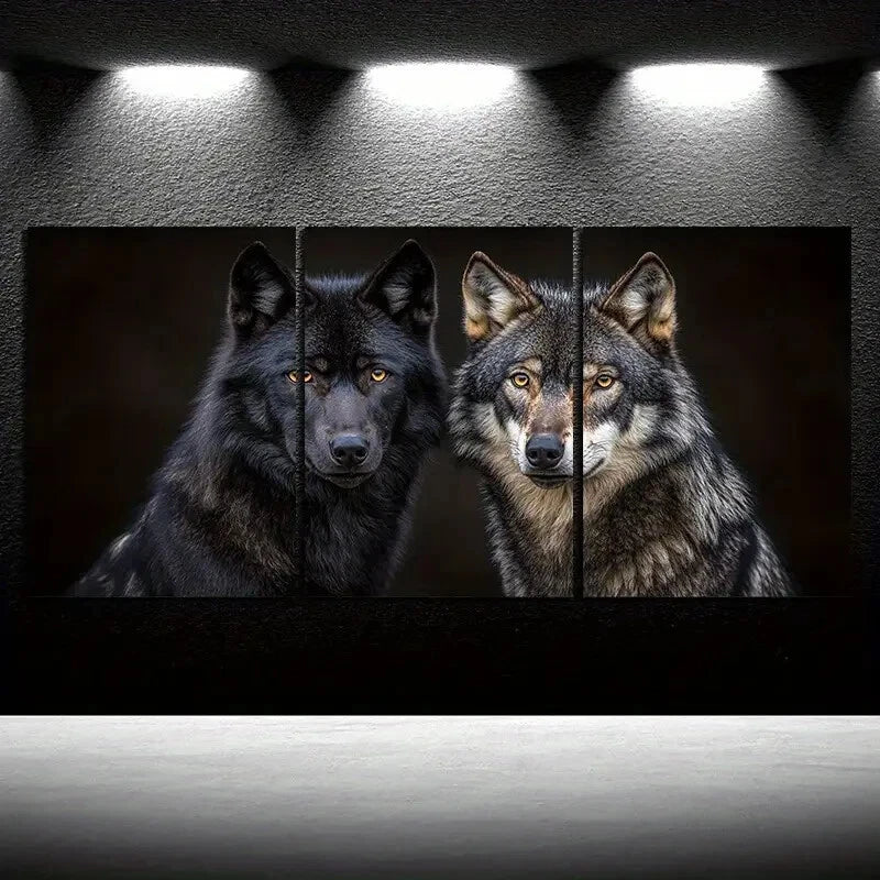 3pcs Brown and Grey Tones Present Three Lone Metal Print Ready to Hang Art