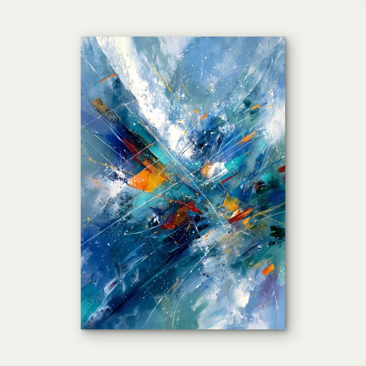 Vibrant Dynamic Abstract Print Ready to Hang
