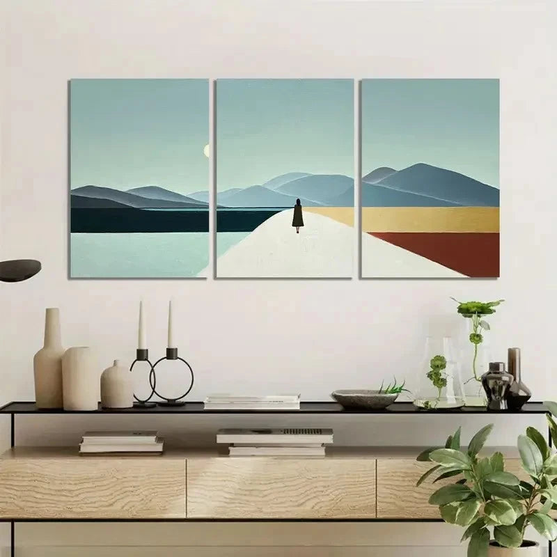 3pcs Landscape – Tarsila do Amaral Style Metal Print Ready to Hang Art