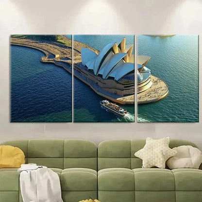 3pcs Sydney Opera House Elegant Australia Metal Print Ready to Hang Art