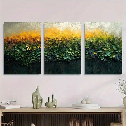 3pcs Abstract Moss Texture Oil Fashion Theme Metal Print Ready to Hang Art