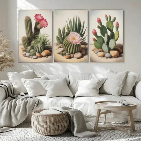 3pcs Succulent, Cactus, Botanical Wall Art Canvas Unframed - High Quality Print 100% Australian Made Wall Canvas