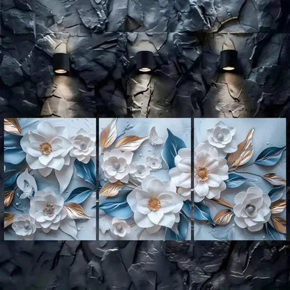 3pcs Floral Canvas Framed 60x90cm - High Quality Print 100% Australian Made Wall Canvas Ready to Hang