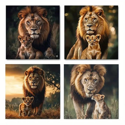 4pcs Hat and Four Leaf Clover Wall Art Canvas Framed