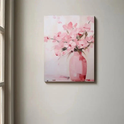 Beautiful Showcasing Pink Abstract Floral Painting 40x60cm Metal Print Ready to Hang