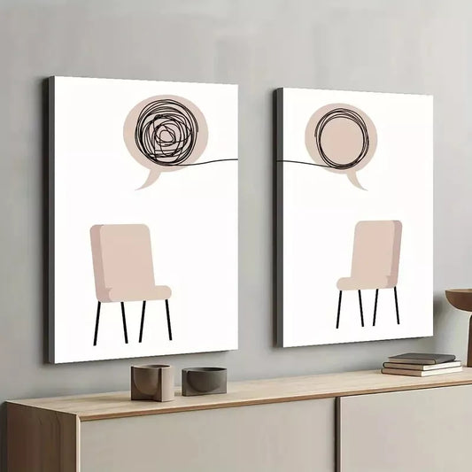 2pcs Modern Minimalist Art Framed 50x75cm - High Quality Print 100% Australian Made Wall Canvas Ready to Hang