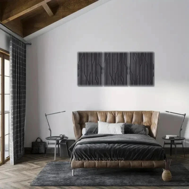 3pcs Geometric Wall Art Abstract Style art Metal Print Ready to Hang Art