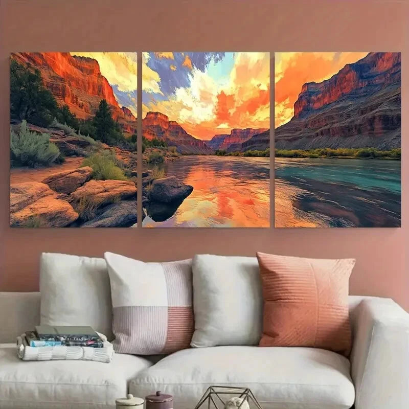 3pcs Grand Enchantment Trail Travel Grand Canyon Metal Print Ready to Hang Art