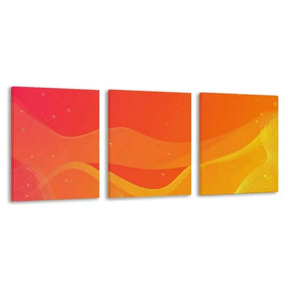 3pcs Red and orange Gradient Abstract Wave Line   Wall Art Set Canvas Framed 60x90cm - High Quality Print 100% Australian Made Wall Canvas Ready to Hang