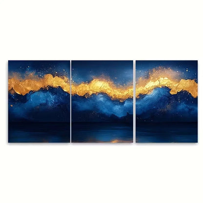 3pcs Contrast Pink And Yellow Petals Close Up Metal Print Ready to Hang Art