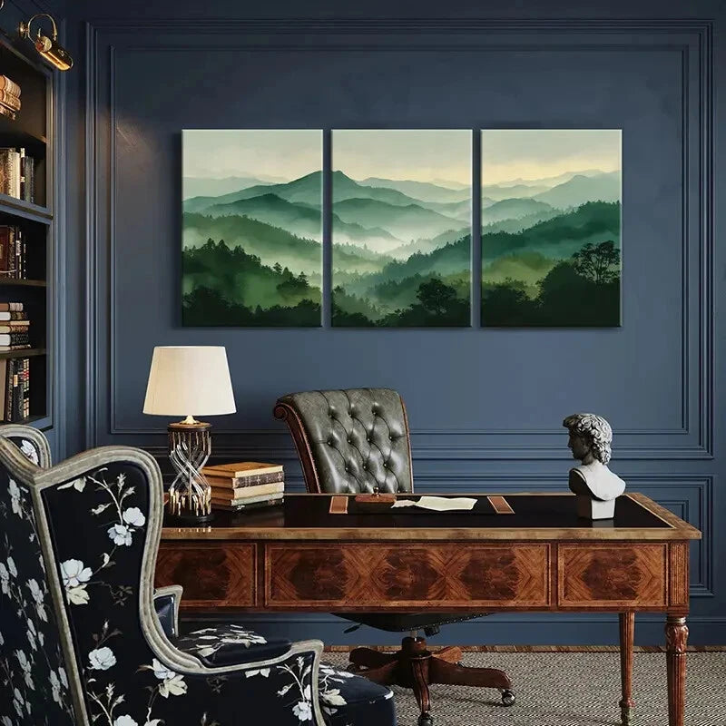 3pcs Mountain Landscape Forest View Nature Scenery Metal Print Ready to Hang Art