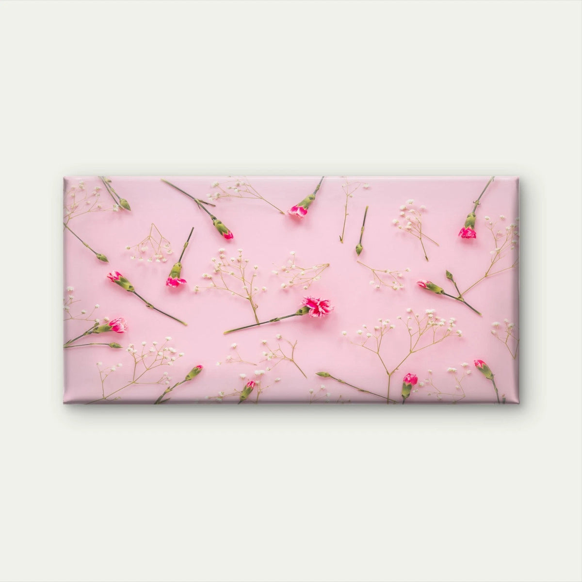 Pink Flowers With Plant Branche Wall Art Canvas Office Home Room Framed 120x60cm