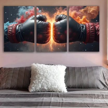 3pcs Boxing Gloves Canvas Art Print Wall Art Set Canvas Framed 40x60cm - High Quality Print 100% Australian Made Wall Canvas Ready to Hang