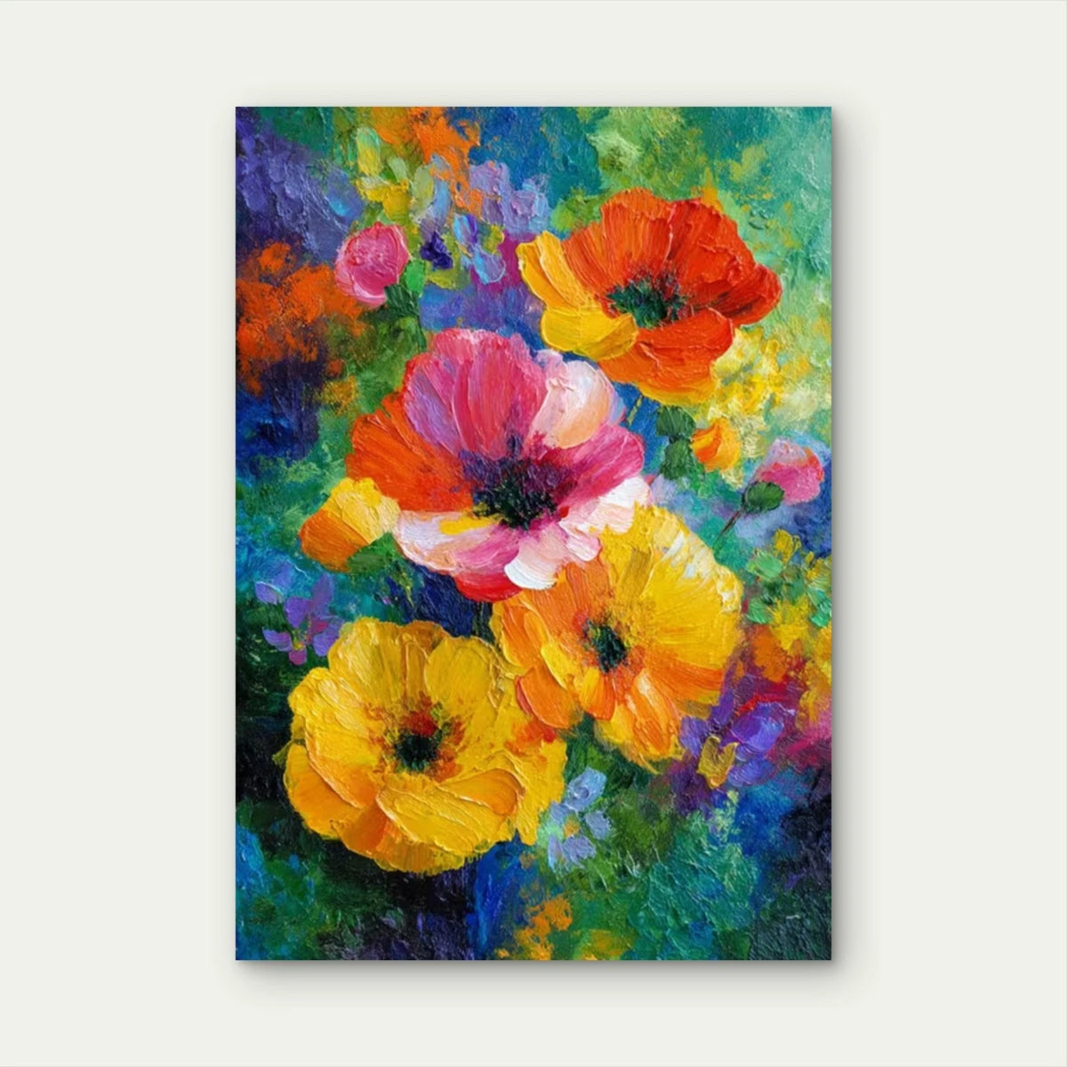 Abstract Floral Metal Print Ready to Hang