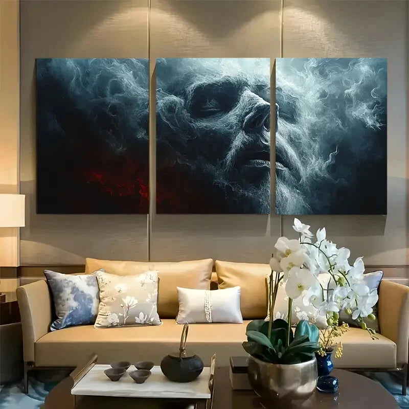 3pcs Dark Smoke Gothic Fantasy Moody Metal Print Ready to Hang Art