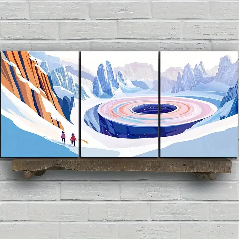 3pcs Featuring Beautiful Landscapes Under The Code Metal Print Ready to Hang Art