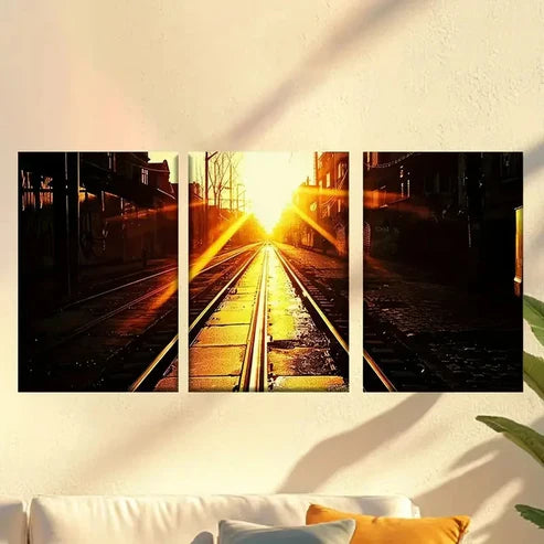 3pcs Charming city sunset Wall Art Set Canvas Unframed - High Quality Print 100% Australian Made Wall Canvas