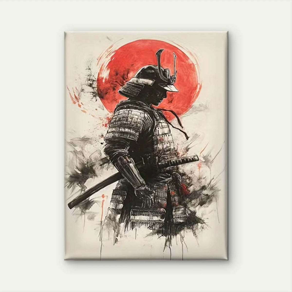 Samurai Under the Red Sun 60x90cm Metal Print Ready to Hang
