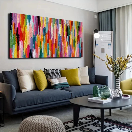 Modern Multicolor Horizontal Wall Art Canvas Office Home Room Framed 120x60cm
