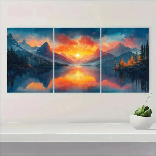 3pcs Colorful Landscape Art of your Choice Metal Print Ready to Hang Art