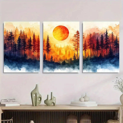 3pcs Silhouette Polyester Paint and Sketch Metal Print Ready to Hang Art