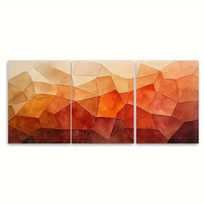 3pcs Abstract Terracotta Watercolor Minimalist Wall Art Set Canvas Framed 40x60cm - High Quality Print 100% Australian Made Wall Canvas Ready to Hang