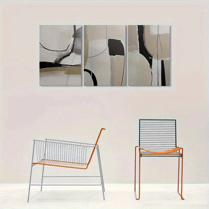 3pcs Geometric Design Abstract Metal Print Ready to Hang Art