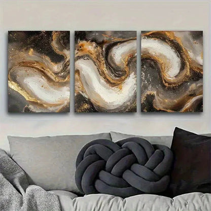 3pcs Charming Three-Sided Abstract Metal Print Ready to Hang Art