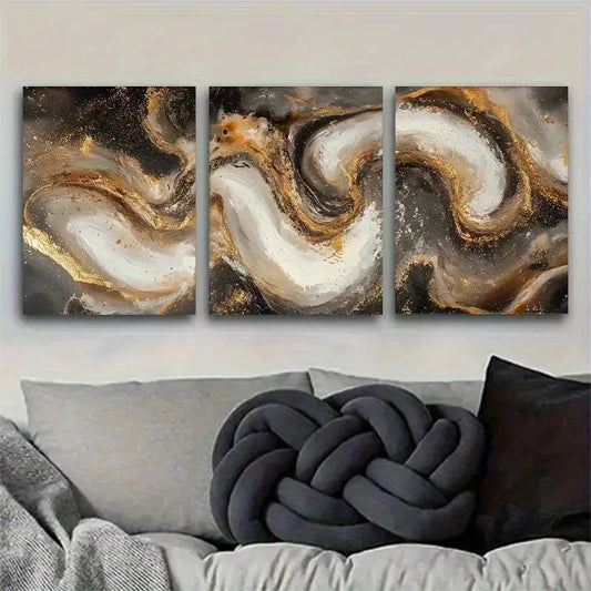 3pcs Charming Three-Sided Abstract Metal Print Ready to Hang Art