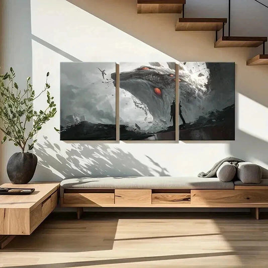 3pcs Japanese Classic Anime Characters Wall Art Set Canvas Framed 40x60cm - High Quality Print 100% Australian Made Wall Canvas Ready to Hang