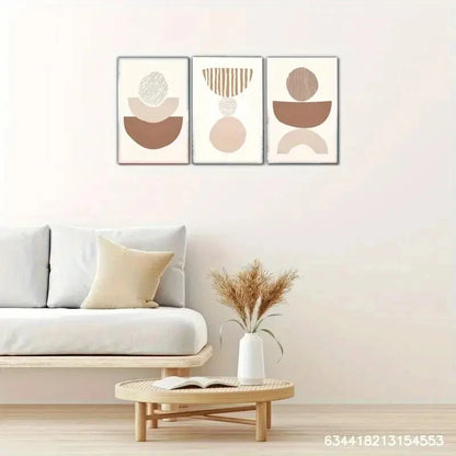 3pcs Geometric Pattern Decorative Poster Metal Print Ready to Hang Art