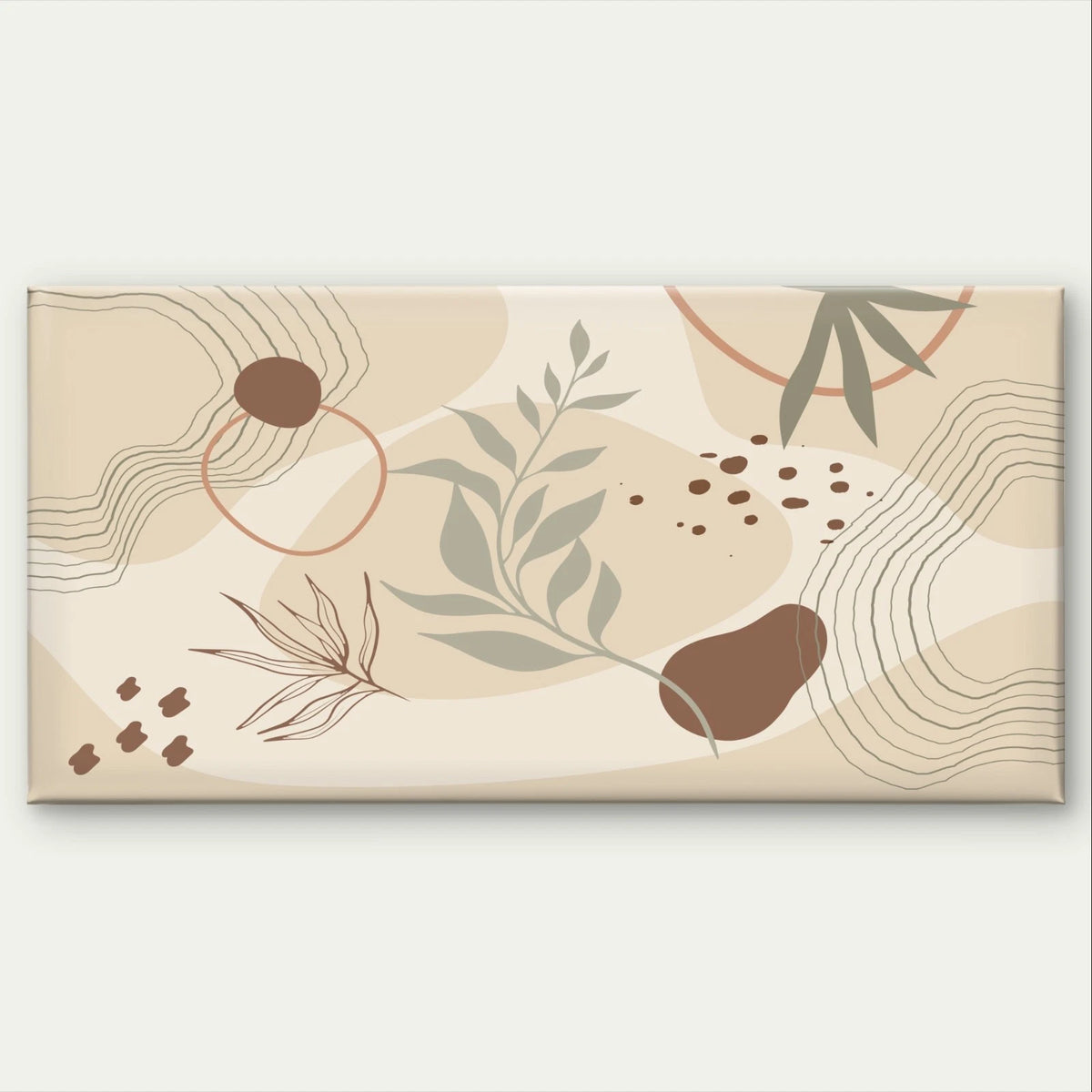 Neutral Botanical Abstract Shapes Wall Art Canvas Office Home Framed 120x60cm