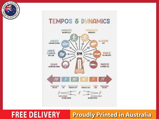 NEW (LAMINATED) THE SPORTS SPORT BALLS (6NEW (LAMINATED) TEMPOS & DYNAMICS (61X91CM) EDUCATIONAL CHART PICTURE PRINT1X91CM) LEARNING CHART PICTURE PRINT