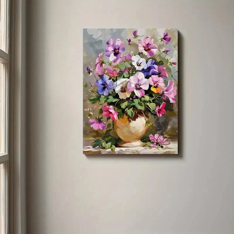 Beautiful Vibrant Blue Pink And Purple Painting 40x60cm Metal Print Ready to Hang