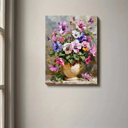 Beautiful Vibrant Blue Pink And Purple Painting 40x60cm Metal Print Ready to Hang