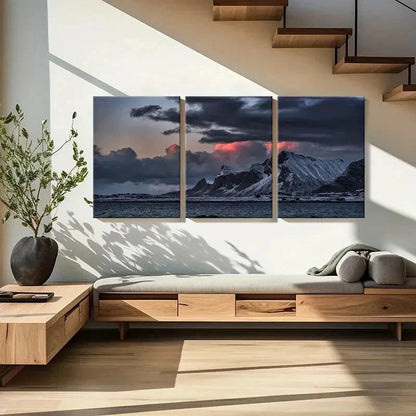 3pcs Volcano Mountain Natural landscape Wall Art Set Canvas Framed 40x60cm - High Quality Print 100% Australian Made Wall Canvas Ready to Hang