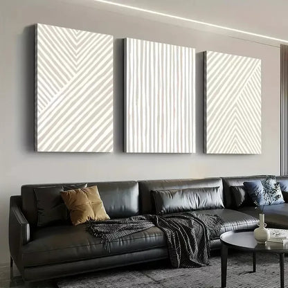 3pcs Minimalist Style Modern Line Arrangement Wall Art Set Canvas Framed 50x70cm - High Quality Print 100% Australian Made Wall Canvas Ready to Hang