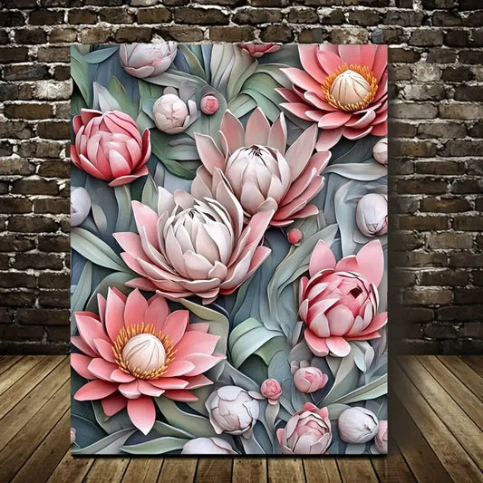Beautiful Micklyn Heart Blossoms Painting  40x60cm Metal Print Ready to Hang